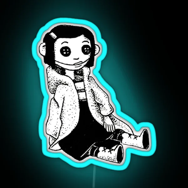 Coraline Inspired Doll RGB Neon Sign
