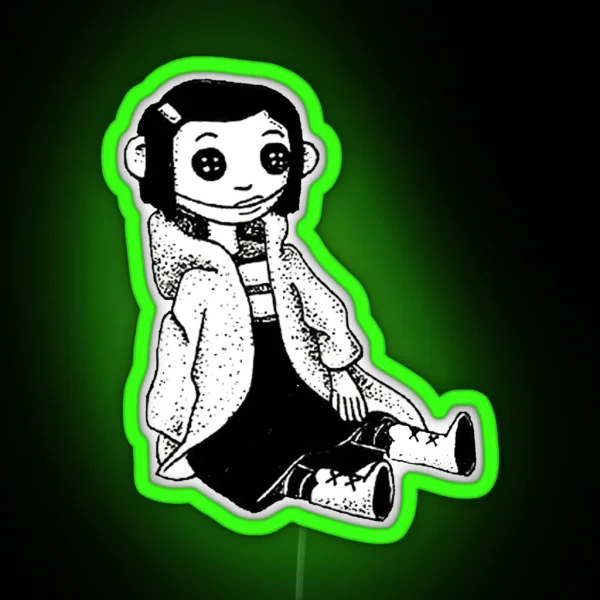 Coraline Inspired Doll RGB Neon Sign