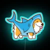 Cute Corgi in Futuristic Shark Fin Disguise Neon Illuminated Sign