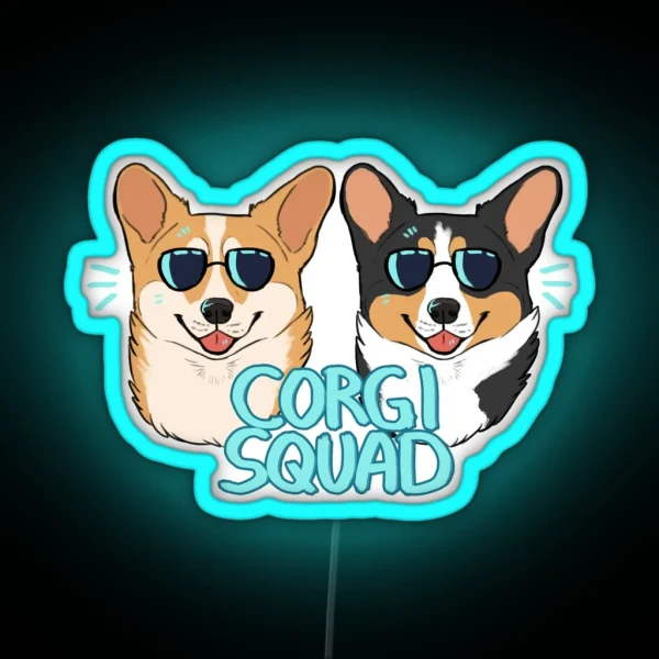 CORGI SQUAD The Doctor And The Queen RGB Neon Sign