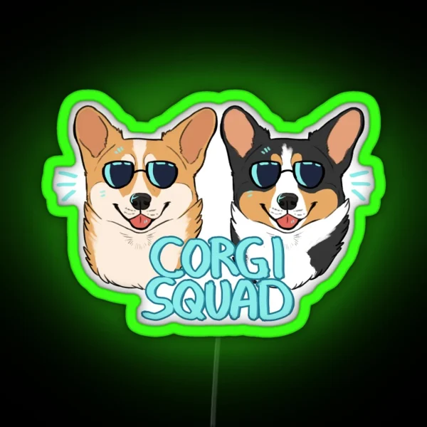 CORGI SQUAD The Doctor And The Queen RGB Neon Sign