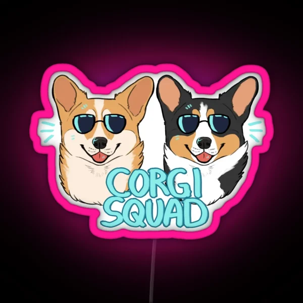 CORGI SQUAD The Doctor And The Queen RGB Neon Sign