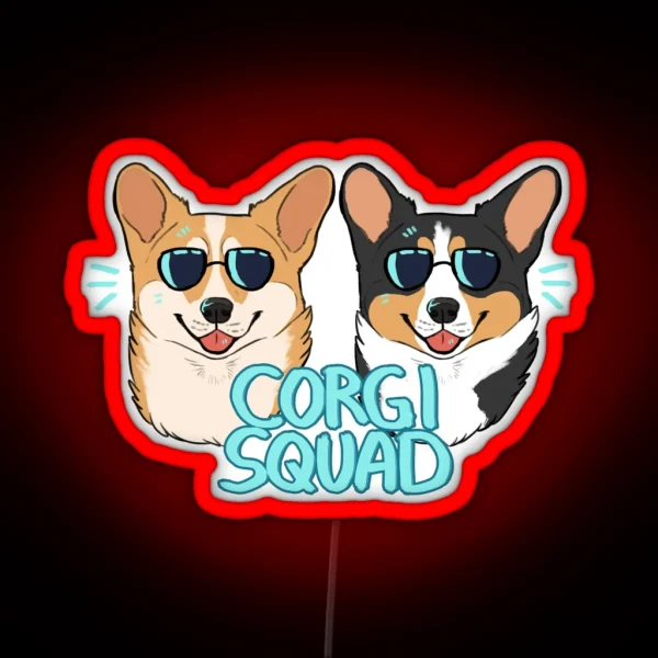 CORGI SQUAD The Doctor And The Queen RGB Neon Sign