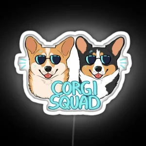 CORGI SQUAD The Doctor And The Queen RGB Neon Sign