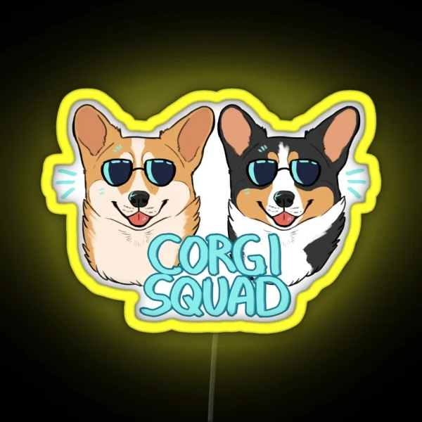 CORGI SQUAD The Doctor And The Queen RGB Neon Sign