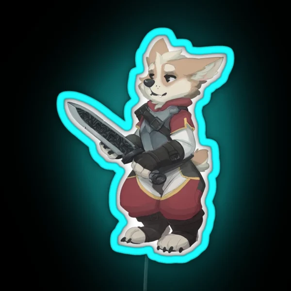 Corgi Warrior RGB Neon Sign