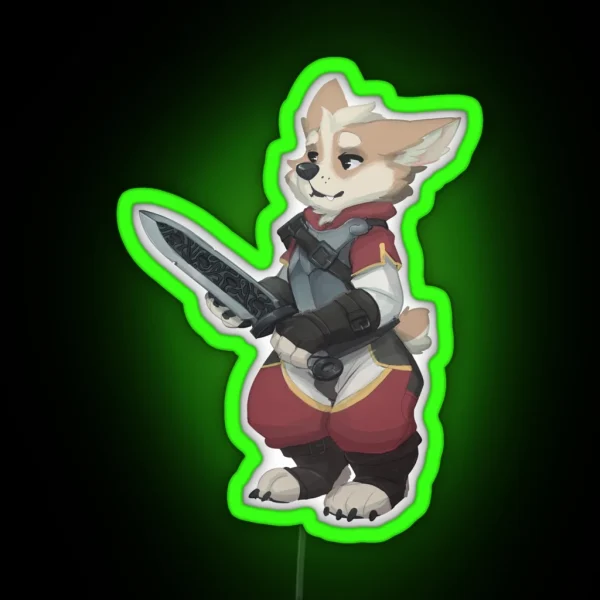 Corgi Warrior RGB Neon Sign