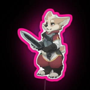 Corgi Warrior RGB Neon Sign