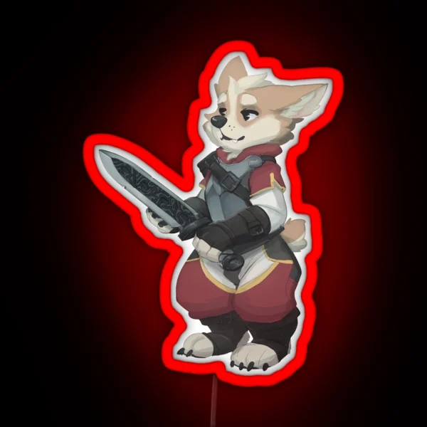 Corgi Warrior RGB Neon Sign