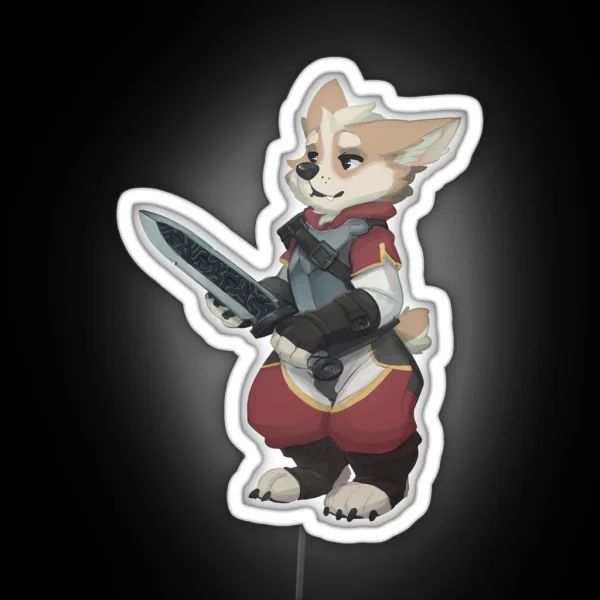 Corgi Warrior RGB Neon Sign