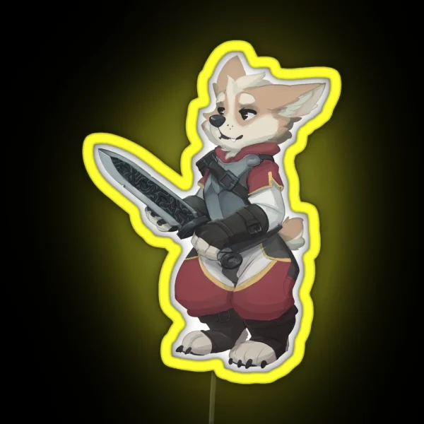 Corgi Warrior RGB Neon Sign