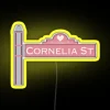 Customizable RGB LED light box signs with Cornelia Street display option