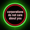 Neon Signage: Rebellion Against Corporate Disregard with Vibrant Colorful Typography