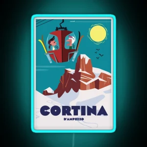 Cortina D Ampezzo Poster RGB Neon Sign