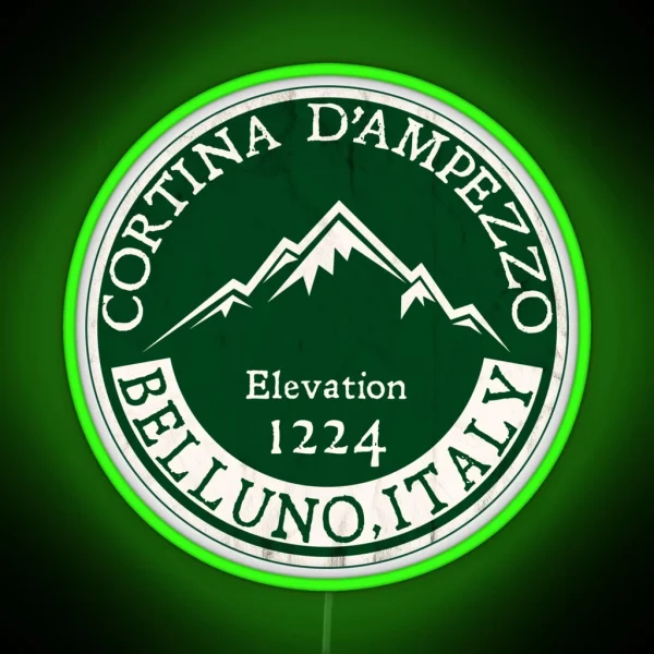 Cortina D Ampezzo Skiing Italy Dolomite Mountains RGB Neon Sign