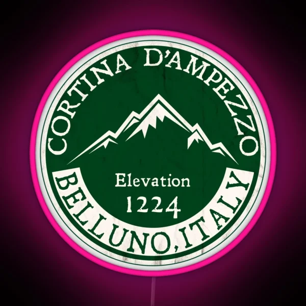Cortina D Ampezzo Skiing Italy Dolomite Mountains RGB Neon Sign