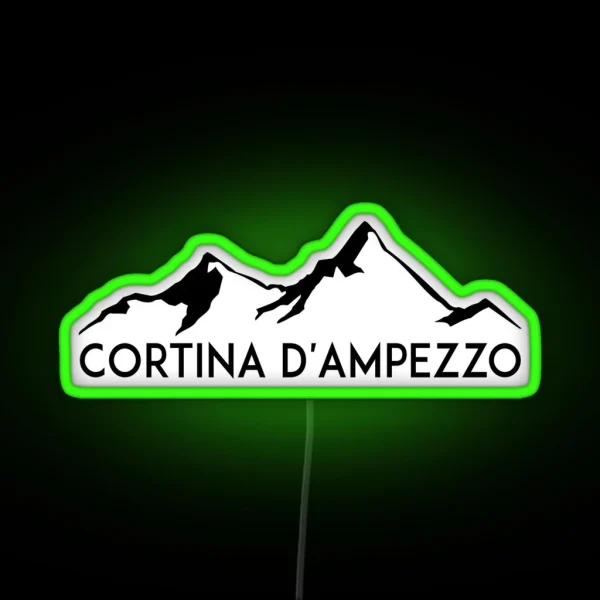 Cortina D Ampezzo Skiing Italy Dolomite Mountains Dolomiti Belluno 4 RGB Neon Sign