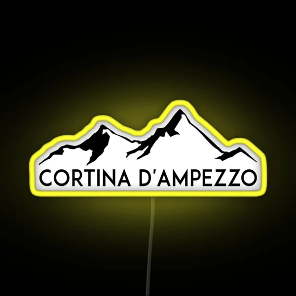 Cortina D Ampezzo Skiing Italy Dolomite Mountains Dolomiti Belluno 4 RGB Neon Sign