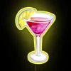 RGB LED neon bar decor with cosmopolitan cocktail illuminated sign