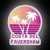 Colourful Costa Del Faversham funny design inspired RGB neon sign