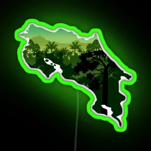 Costa Rica Map And Landscape RGB Neon Sign