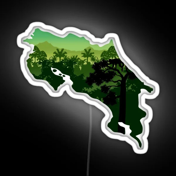 Costa Rica Map And Landscape RGB Neon Sign