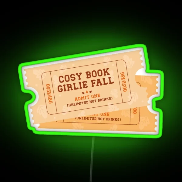 Cosy Book Girlie Fall Ticket RGB Neon Sign