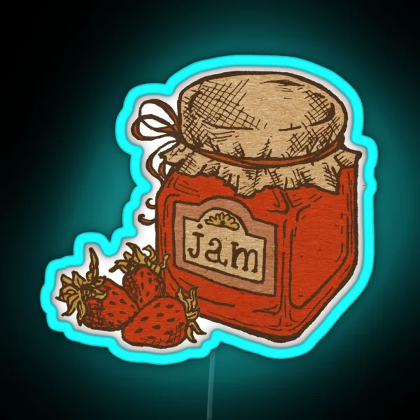 Cottage Core Jam Illustration RGB Neon Sign