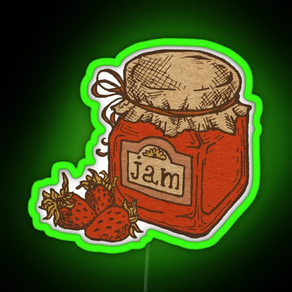Cottage Core Jam Illustration RGB Neon Sign