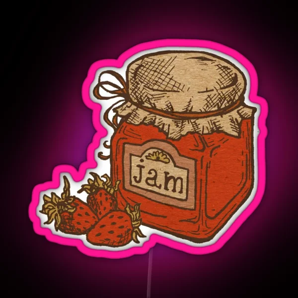 Cottage Core Jam Illustration RGB Neon Sign