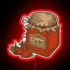Whimsical cottagecore jam illustration in bright, colorful neon lighting.