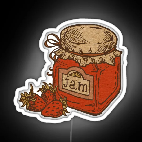 Cottage Core Jam Illustration RGB Neon Sign
