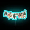 Vintage Cottage Floral Garland Neon Sign with RGB Color Accent