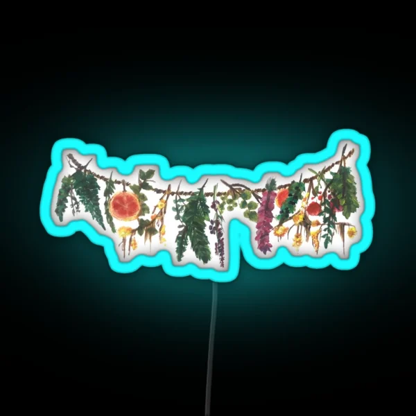 Cottage Flower Garland RGB Neon Sign
