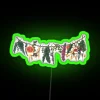 Vintage Cottage Floral Garland with RGB Neon Light Accent Sign