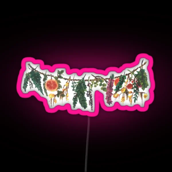 Cottage Flower Garland RGB Neon Sign