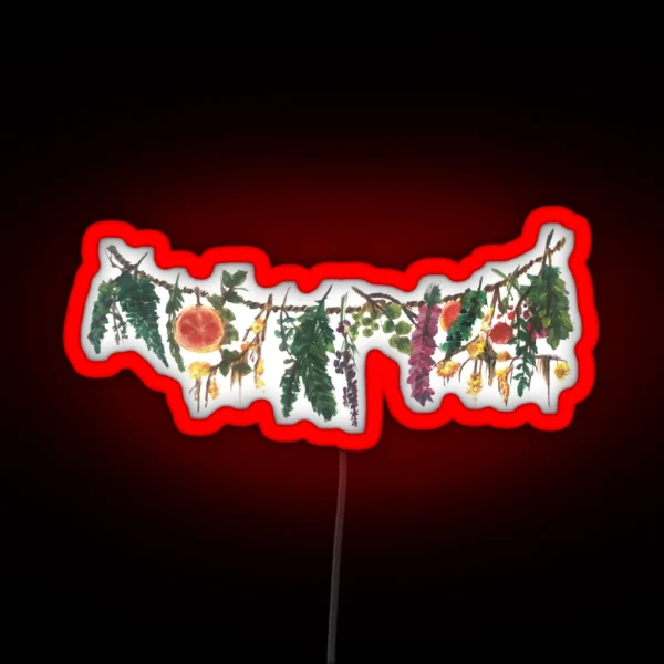 Cottage Flower Garland RGB Neon Sign