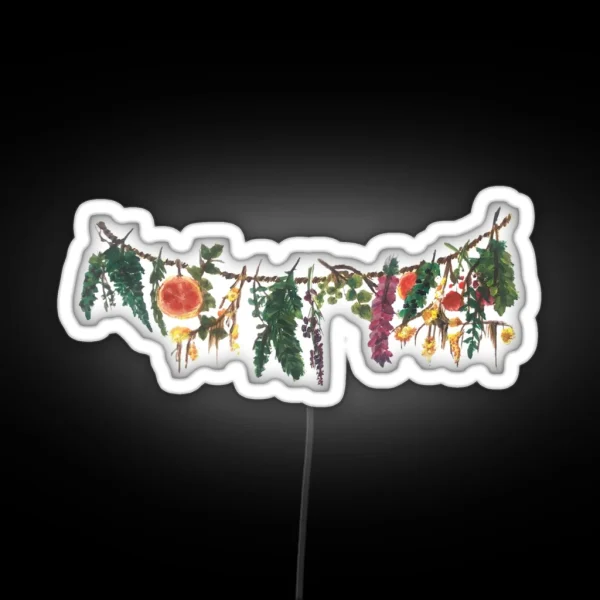Cottage Flower Garland RGB Neon Sign