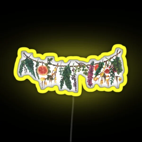 Cottage Flower Garland RGB Neon Sign