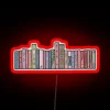 Cozy cottage library ambiance in a vibrant RGB glow