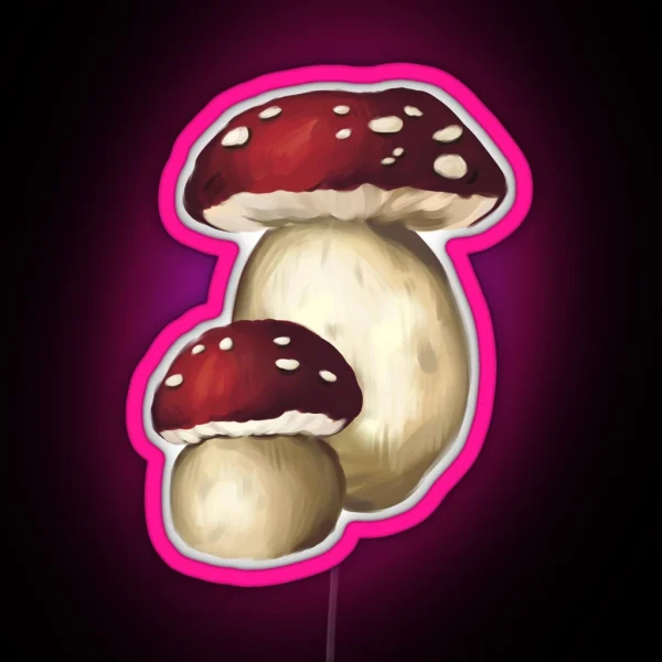 Cottagecore Mushroom 1 Red RGB Neon Sign