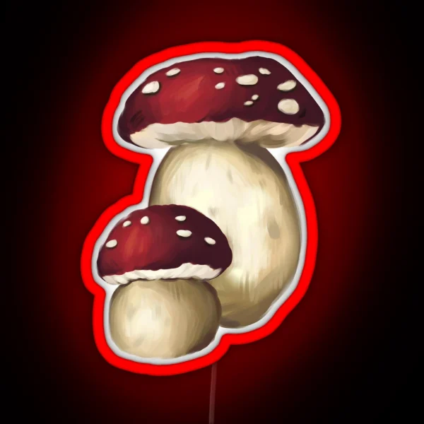Cottagecore Mushroom 1 Red RGB Neon Sign