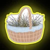 Cottagecore picnic basket inspired colorful RGB LED illuminated decorative sign