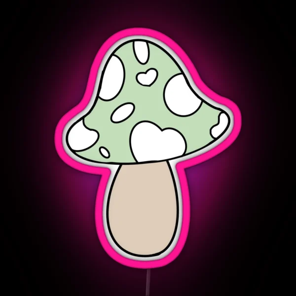 Cottagecore Sage Mushroom RGB Neon Sign