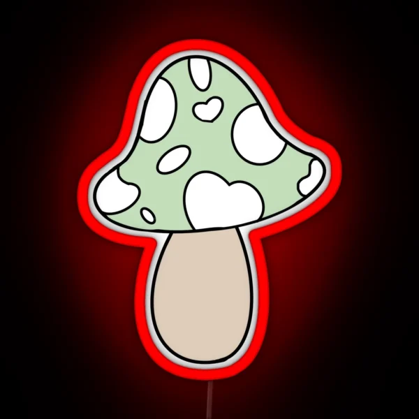 Cottagecore Sage Mushroom RGB Neon Sign