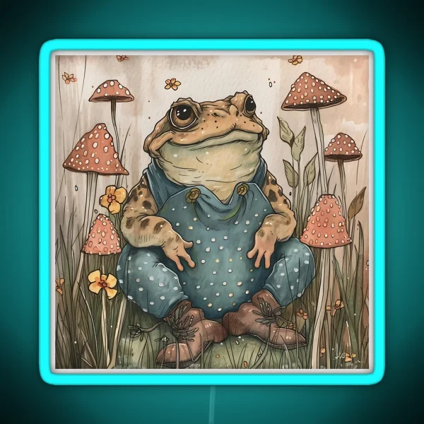 Cottagecore Toad RGB Neon Sign