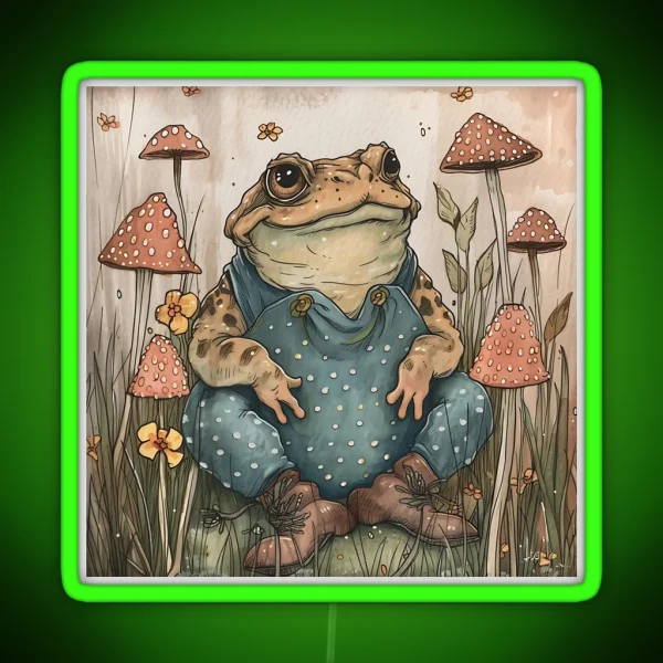 Cottagecore Toad RGB Neon Sign