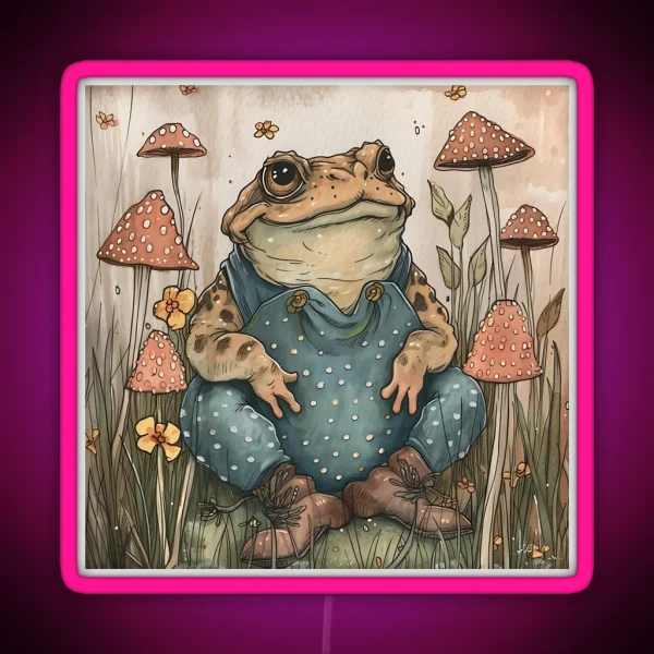 Cottagecore Toad RGB Neon Sign
