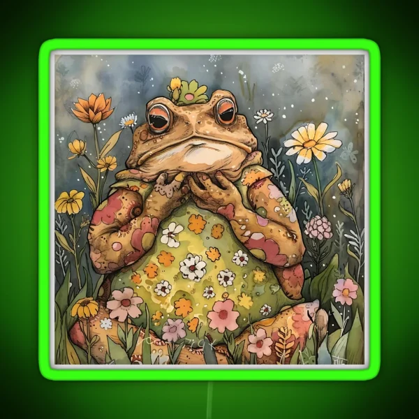 Cottagecore Toad RGB Neon Sign