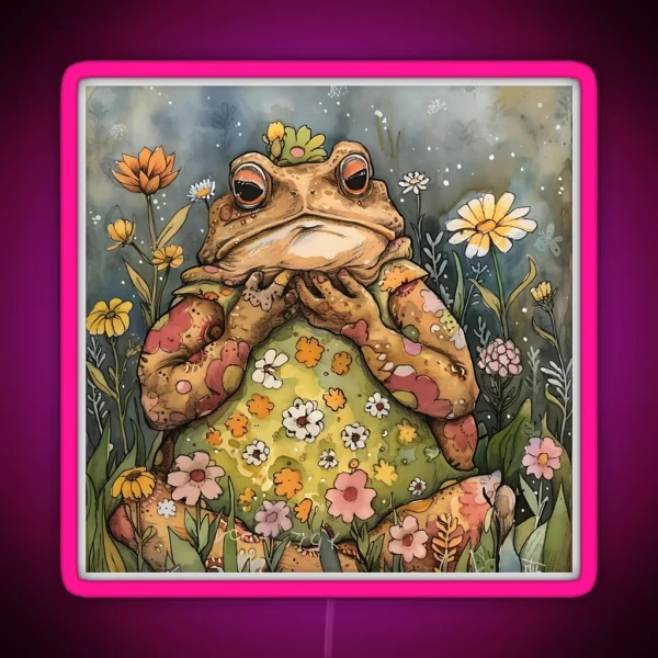 Cottagecore Toad RGB Neon Sign